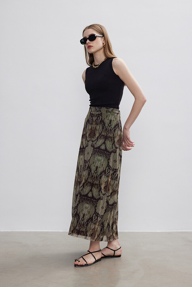 BE BLUE - KİLİM DESENLİ TÜL ETEK