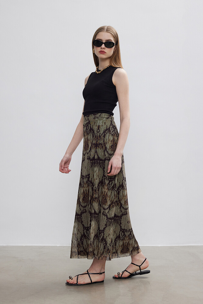 BE BLUE - KİLİM DESENLİ TÜL ETEK