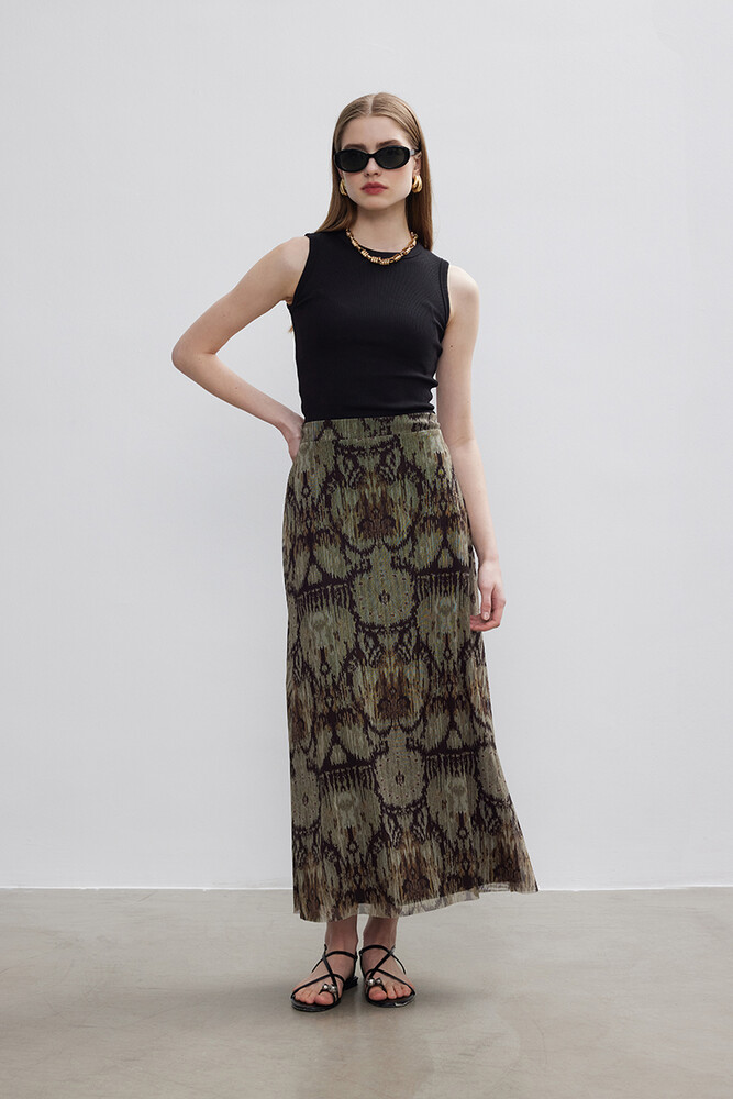 BE BLUE - KİLİM DESENLİ TÜL ETEK