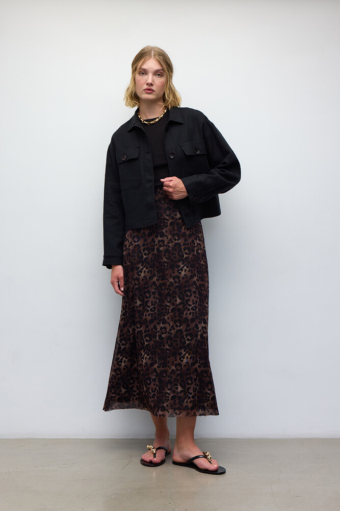 BE BLUE - LEOPAR DESENLİ TÜL ETEK