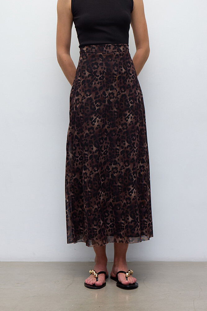 BE BLUE - LEOPAR DESENLİ TÜL ETEK