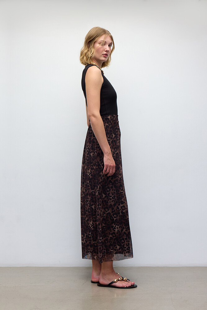 BE BLUE - LEOPAR DESENLİ TÜL ETEK