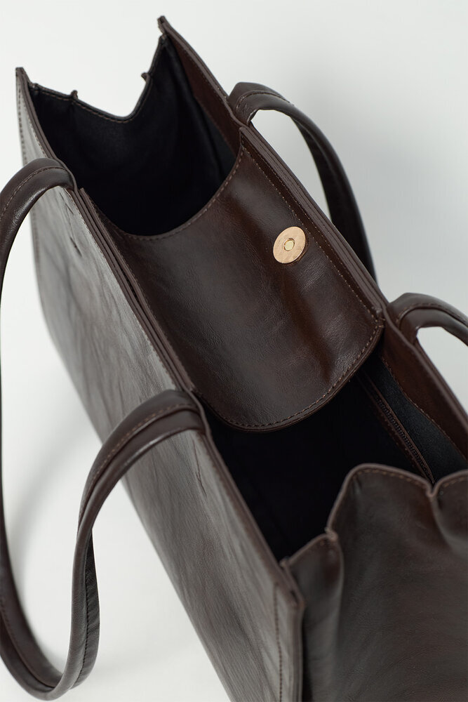 BE BLUE - ACI KAHVE MİNİMAL OMUZ ÇANTASI