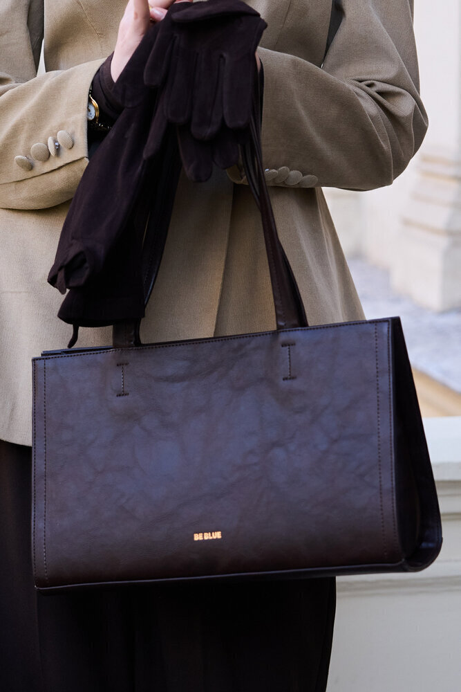 BE BLUE - ACI KAHVE MİNİMAL OMUZ ÇANTASI