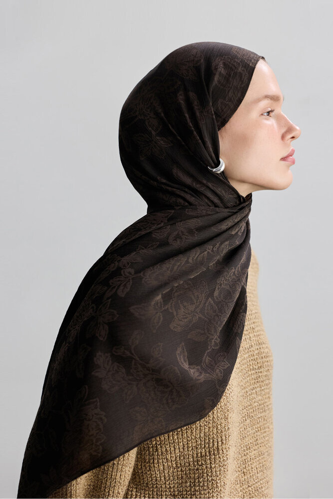 BE BLUE - ACI KAHVE ROSE MAT JAKARLI ŞAL