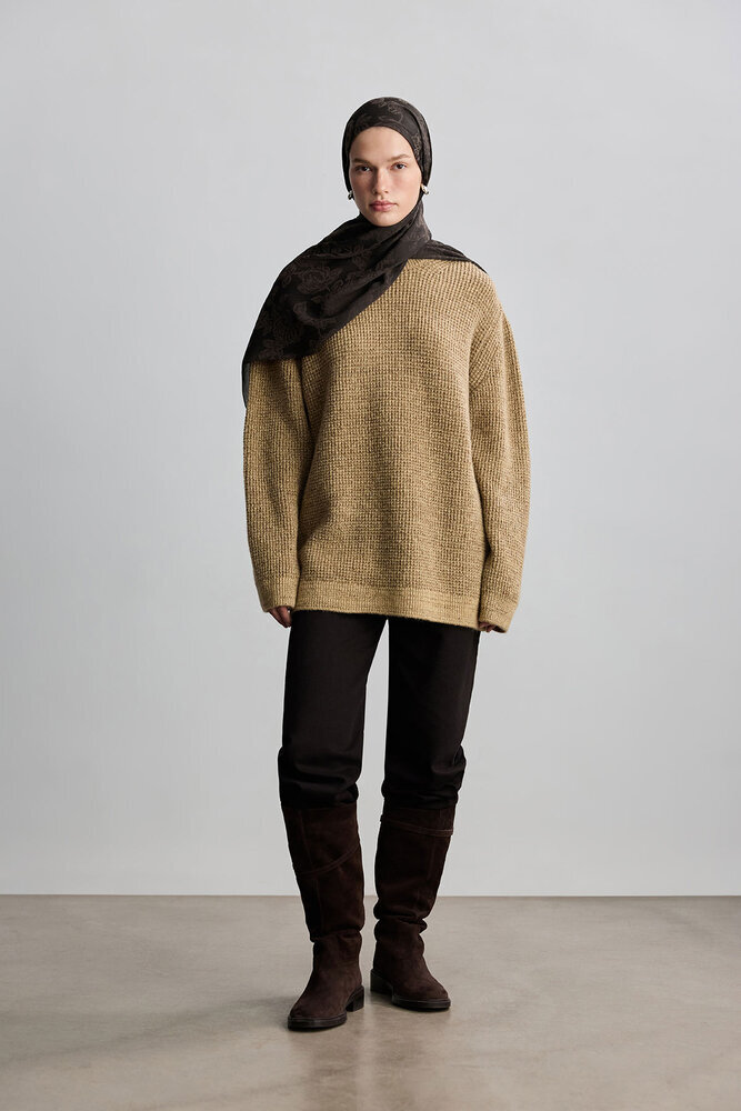 BE BLUE - ACI KAHVE ROSE MAT JAKARLI ŞAL