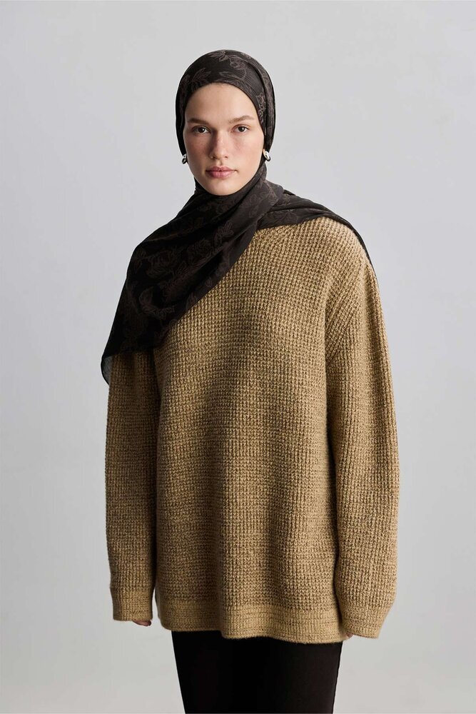 BE BLUE - ACI KAHVE ROSE MAT JAKARLI ŞAL