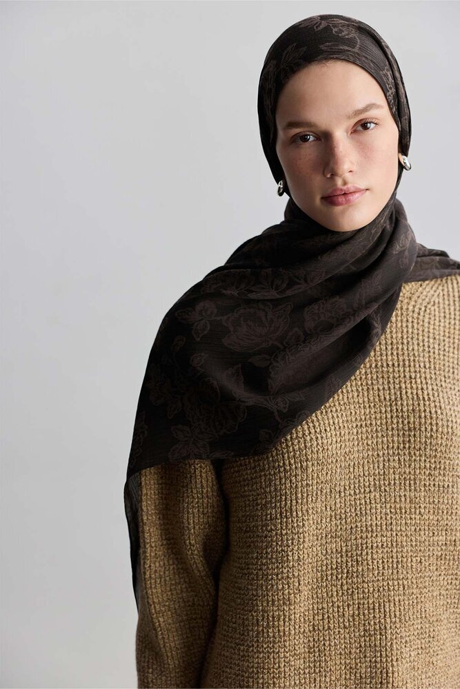 BE BLUE - ACI KAHVE ROSE MAT JAKARLI ŞAL