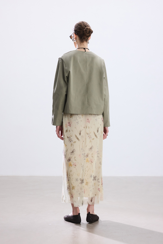 BE BLUE - AÇIK ÇAĞLA DÜĞMELİ PAMUKLU CEKET