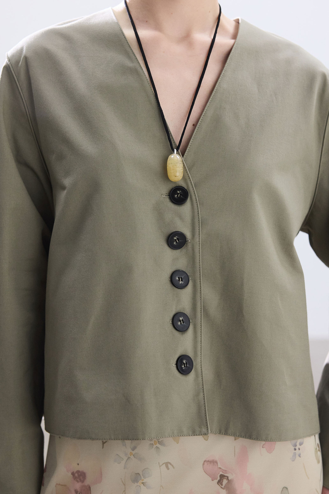 BE BLUE - AÇIK ÇAĞLA DÜĞMELİ PAMUKLU CEKET