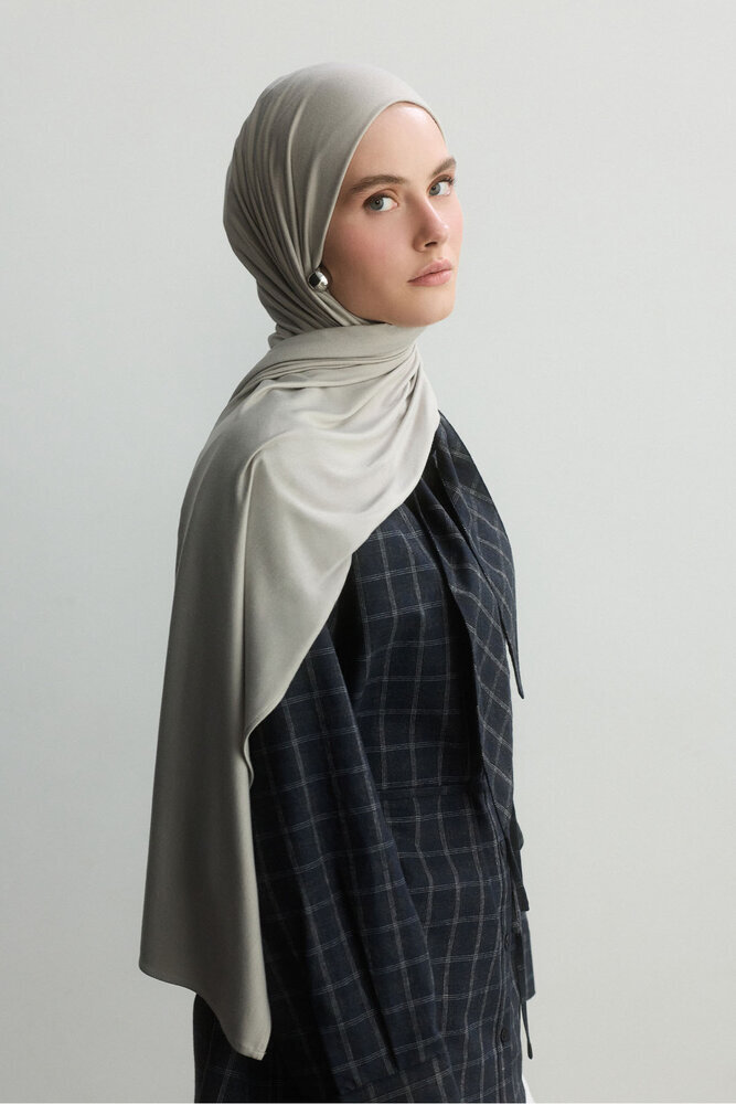 BE BLUE - AÇIK GÜMÜŞ BAMBU PENYE ŞAL