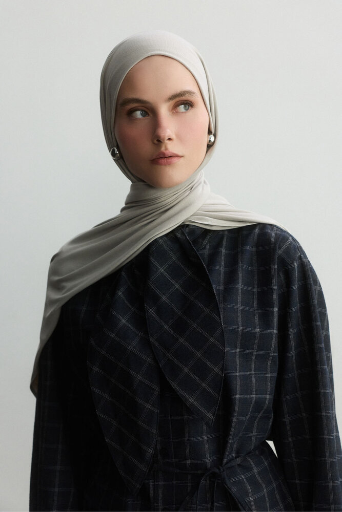 BE BLUE - AÇIK GÜMÜŞ BAMBU PENYE ŞAL