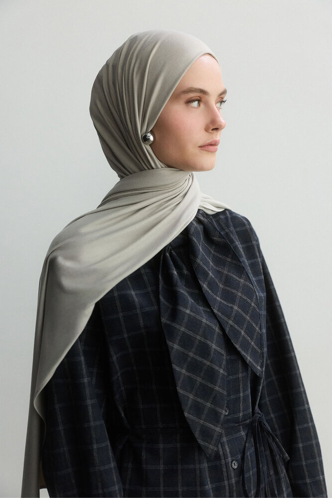 BE BLUE - AÇIK GÜMÜŞ BAMBU PENYE ŞAL