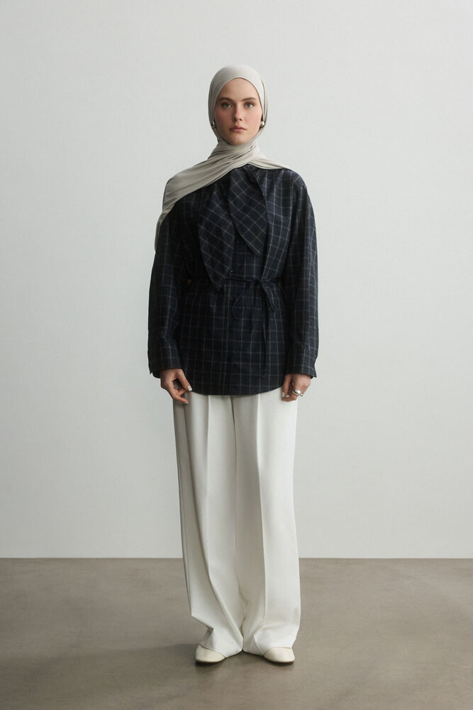 BE BLUE - AÇIK GÜMÜŞ BAMBU PENYE ŞAL