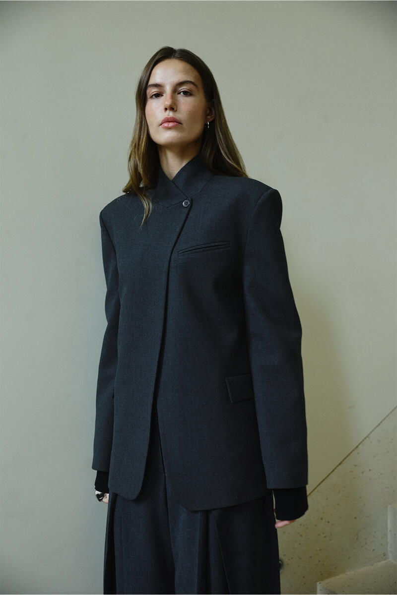 ANTRASİT ASİMETRİK BLAZER CEKET