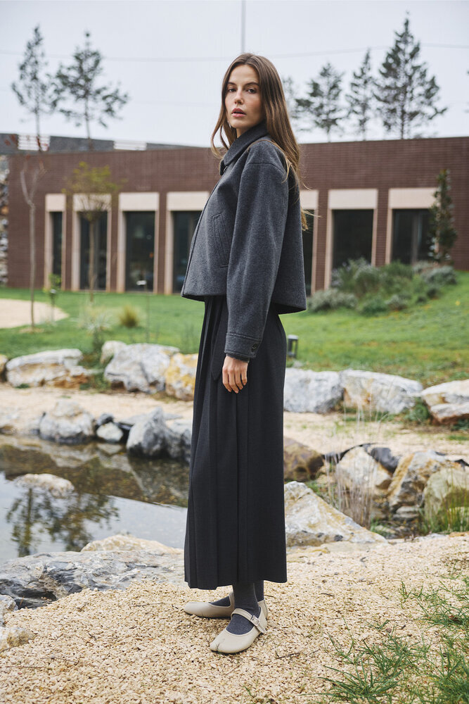 BE BLUE - ANTRASİT KISA KAŞE KABAN