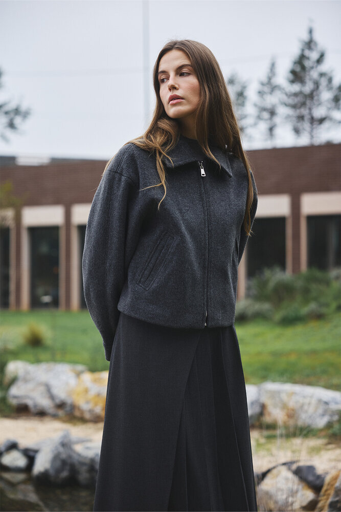 BE BLUE - ANTRASİT KISA KAŞE KABAN