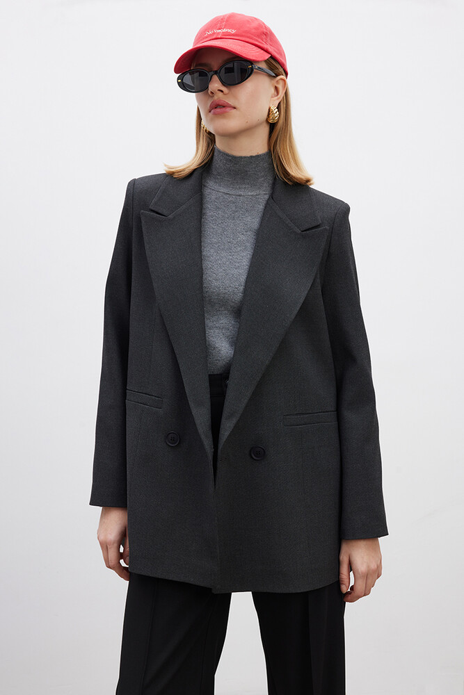 BE BLUE - ANTRASİT KLASİK BLAZER