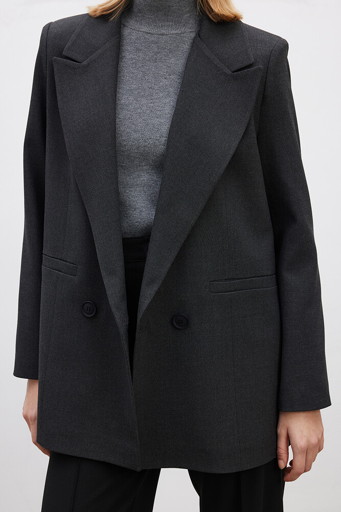 BE BLUE - ANTRASİT KLASİK BLAZER
