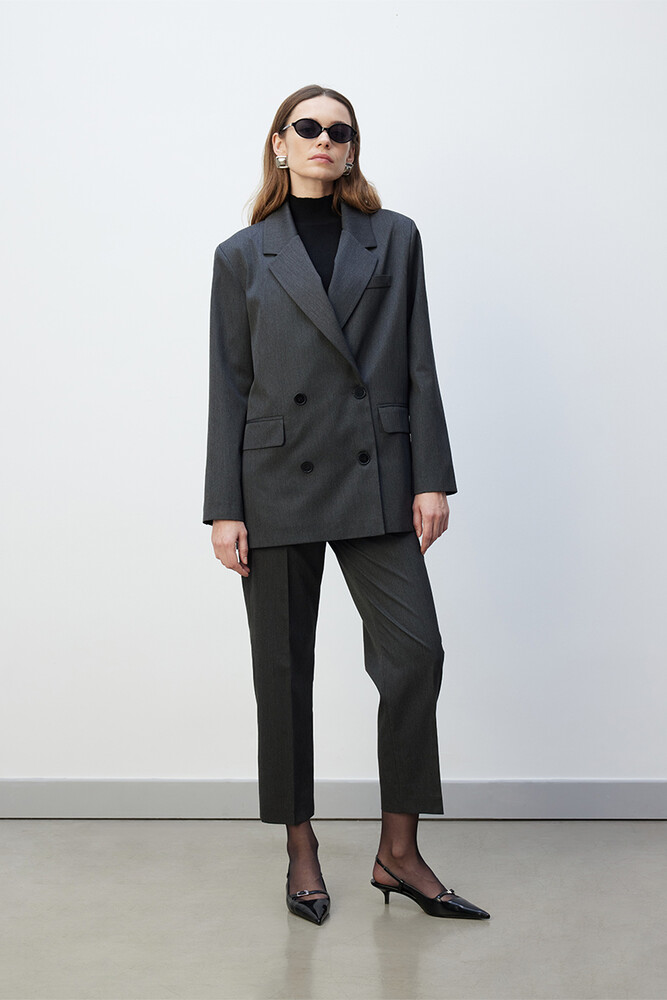 BE BLUE - ANTRASİT KRUVAZE BLAZER