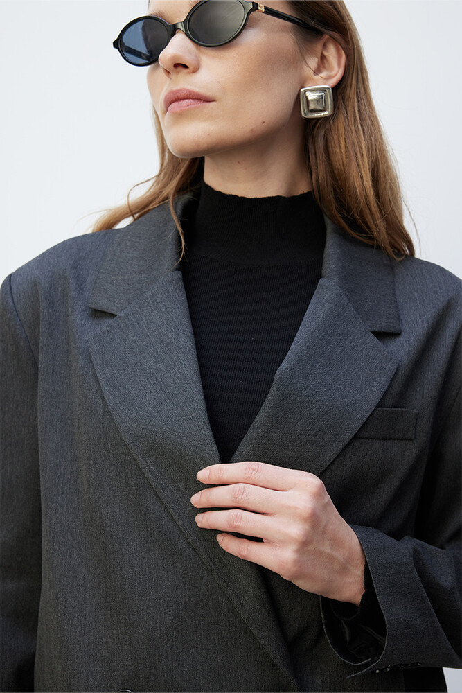 BE BLUE - ANTRASİT KRUVAZE BLAZER