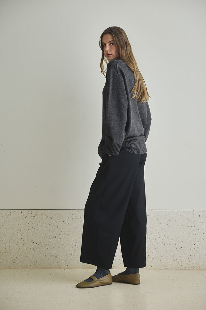 BE BLUE - ANTRASİT MELANJ BİSİKLET YAKA UZUN KAZAK