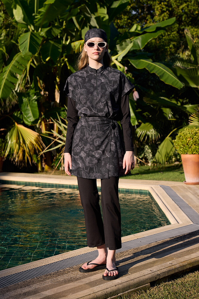 BE BLUE - ANTRASİT RETRO TESETTÜR MAYO JİLE