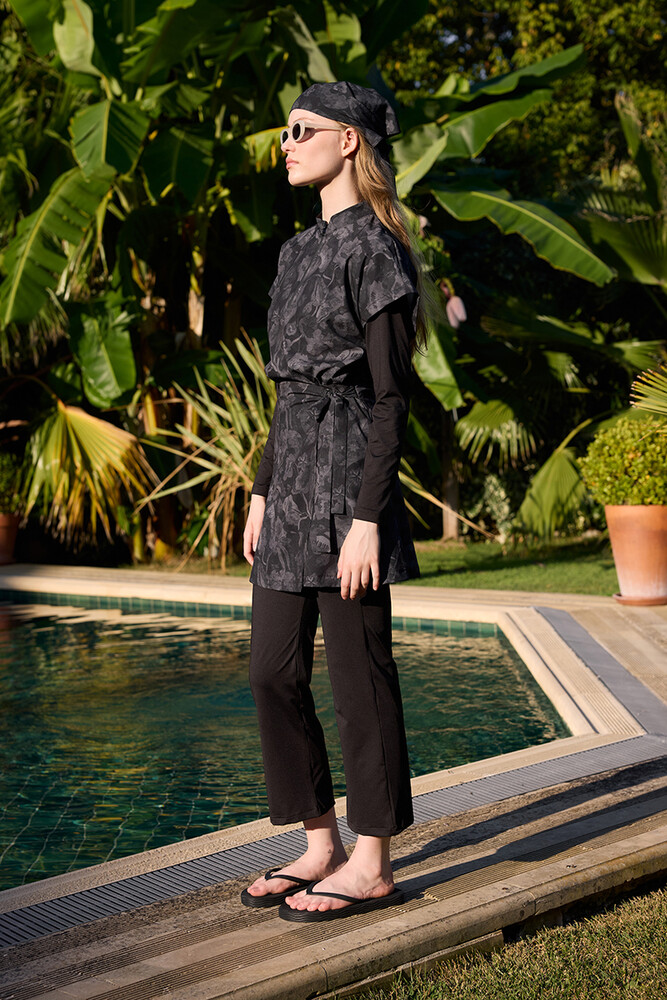 BE BLUE - ANTRASİT RETRO TESETTÜR MAYO JİLE