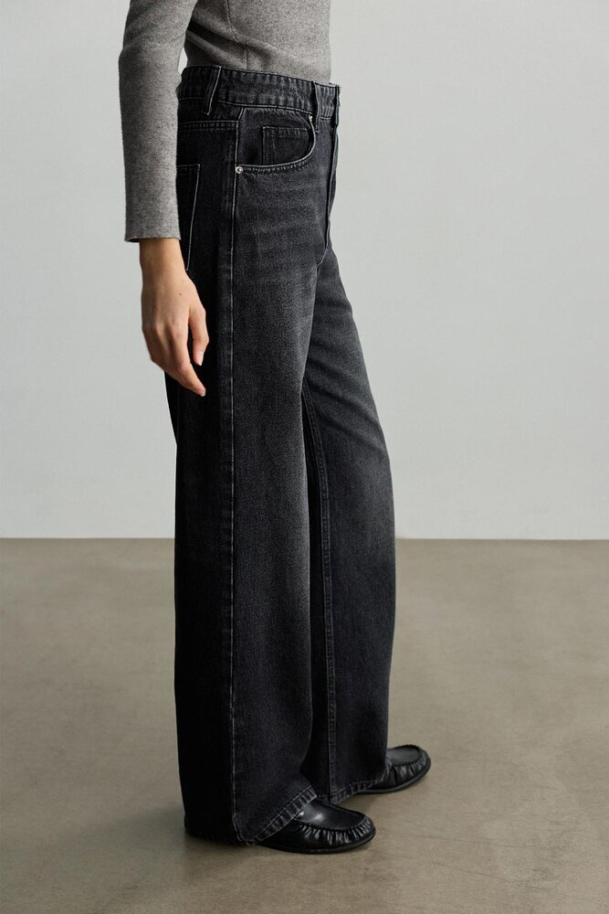 BE BLUE - ANTRASİT STRAIGHT FIT DENİM PANTOLON