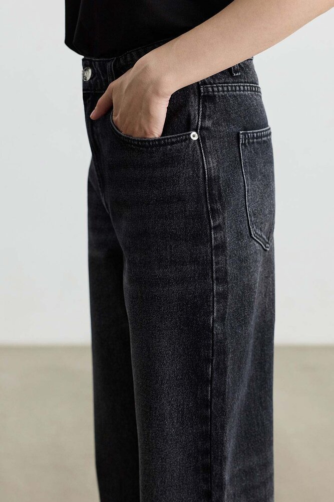 ANTRASİT STRAIGHT FIT DENİM PANTOLON - Thumbnail