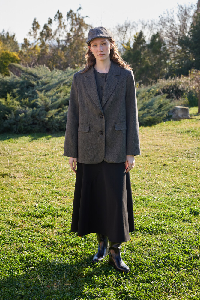 BE BLUE - BALIKSIRTI DESENLİ BLAZER