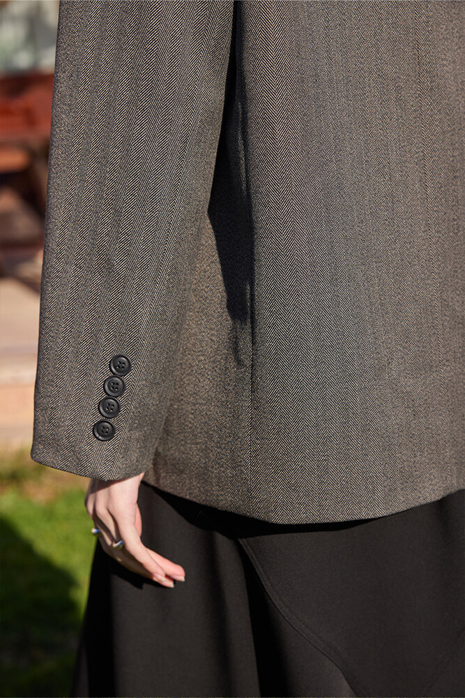 BE BLUE - BALIKSIRTI DESENLİ BLAZER