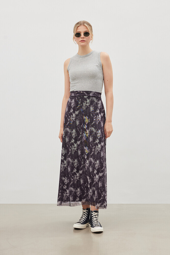 BE BLUE - '90S BATİK DESENLİ TÜL ETEK