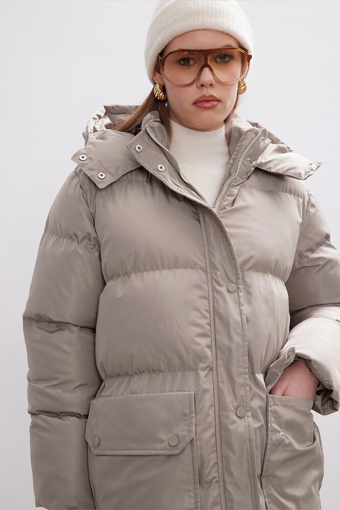 BE BLUE - BEJ ÇIKARILABİLİR KAPÜŞONLU MONT