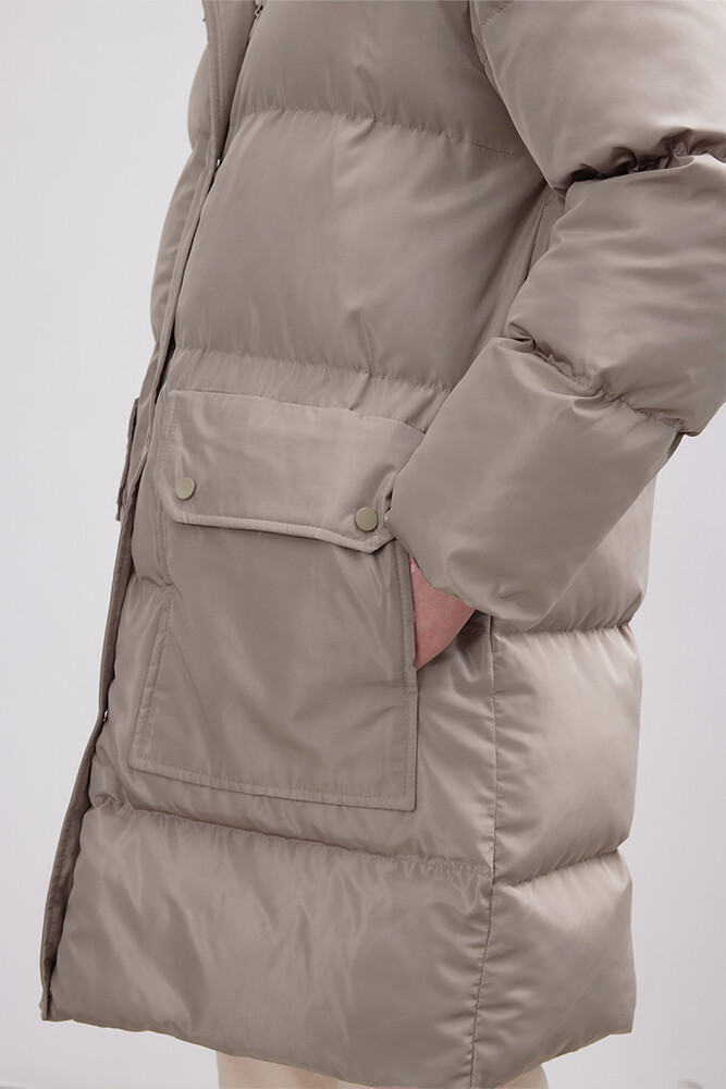 BE BLUE - BEJ ÇIKARILABİLİR KAPÜŞONLU MONT