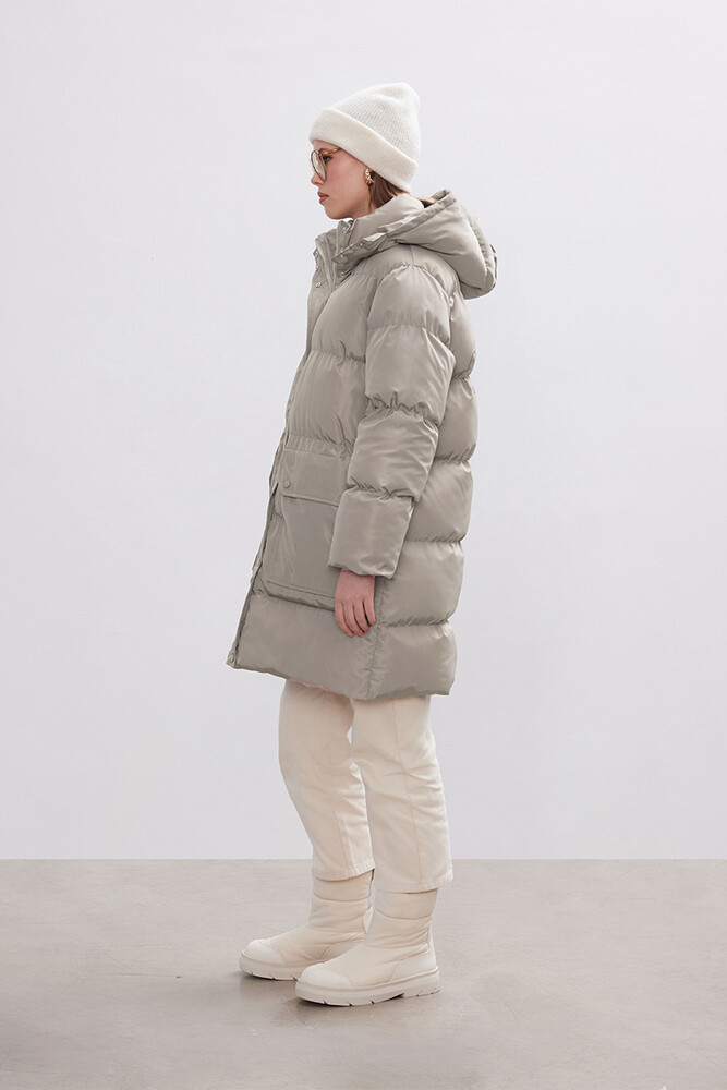 BE BLUE - BEJ ÇIKARILABİLİR KAPÜŞONLU MONT