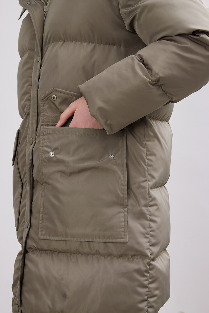 BE BLUE - BEJ ÇIKARILABİLİR KAPÜŞONLU MONT