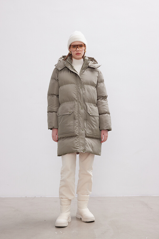 BE BLUE - BEJ ÇIKARILABİLİR KAPÜŞONLU MONT