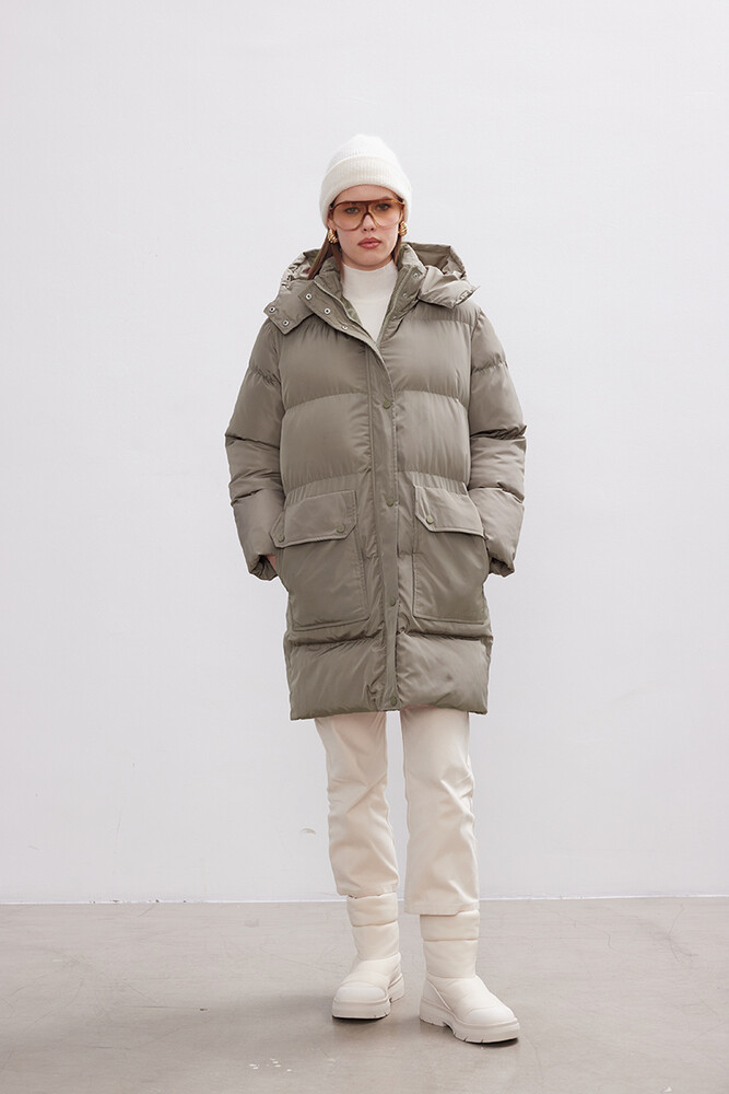 BE BLUE - BEJ ÇIKARILABİLİR KAPÜŞONLU MONT