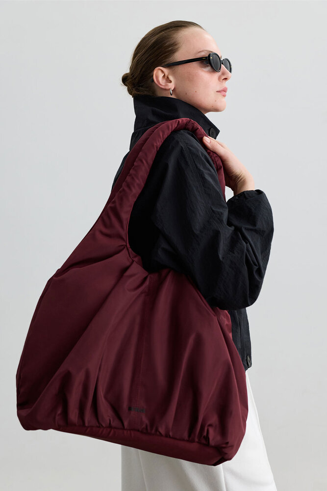 BE BLUE - BORDO BÜZGÜLÜ SHOPPER ÇANTA (1)