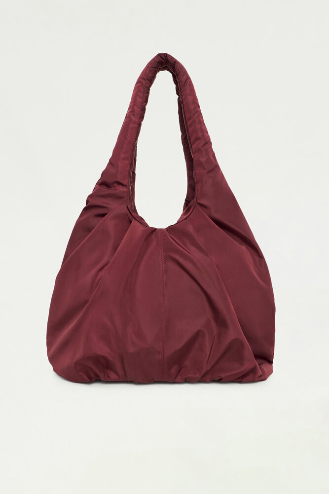 BORDO BÜZGÜLÜ SHOPPER ÇANTA - Thumbnail