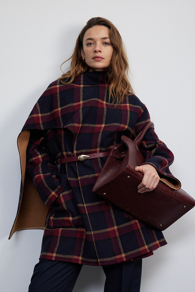 BE BLUE - BORDO GOLD DAMLA TOKALI DERİ KEMER