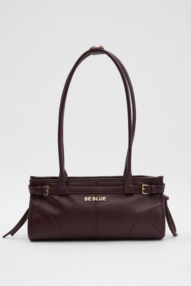 BE BLUE - BORDO VINTAGE KEMERLİ ÇANTA