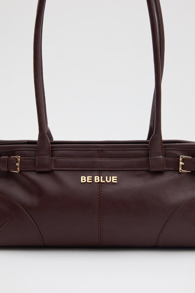 BE BLUE - BORDO VINTAGE KEMERLİ ÇANTA