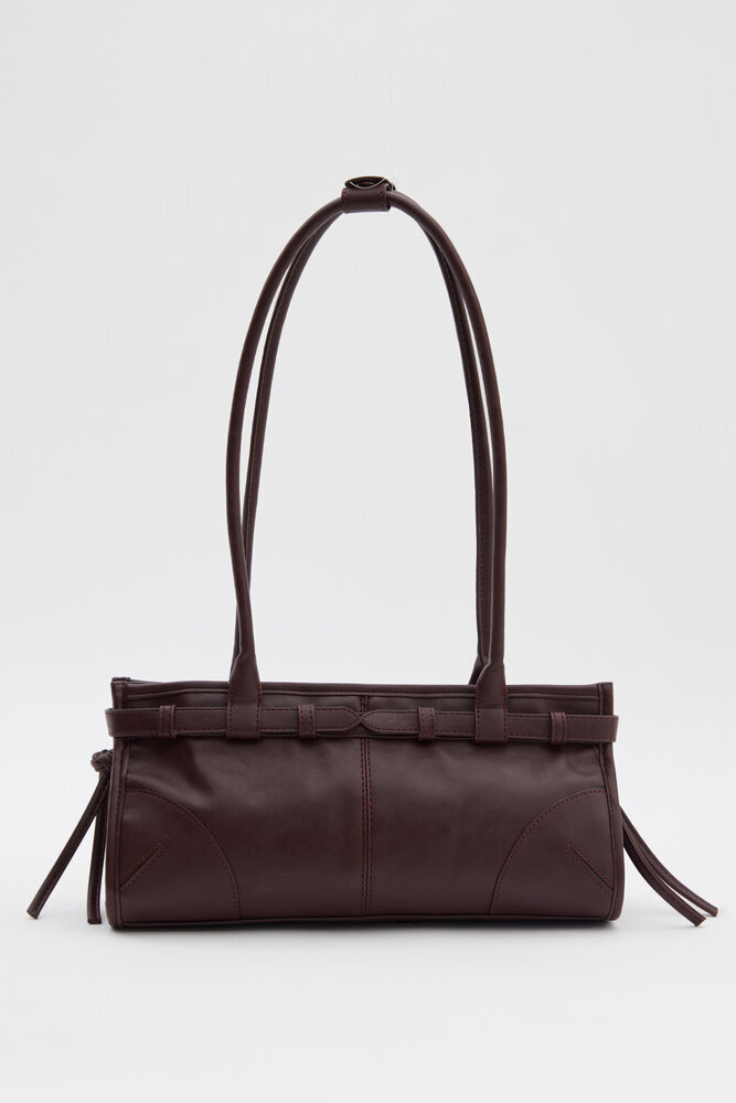 BE BLUE - BORDO VINTAGE KEMERLİ ÇANTA