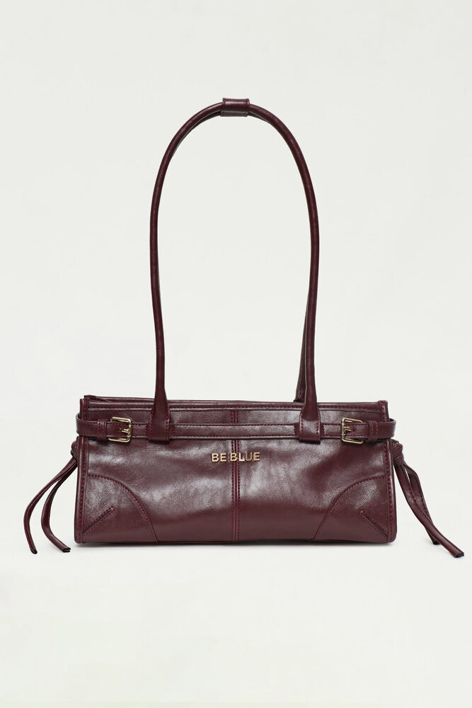 BE BLUE - BORDO VINTAGE KEMERLİ ÇANTA
