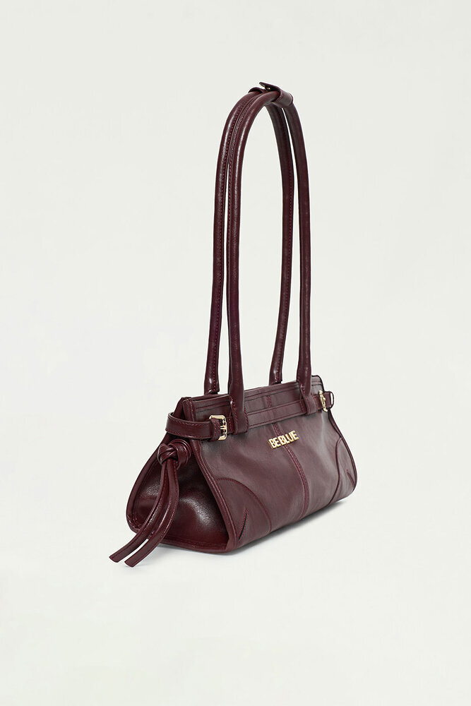 BE BLUE - BORDO VINTAGE KEMERLİ ÇANTA
