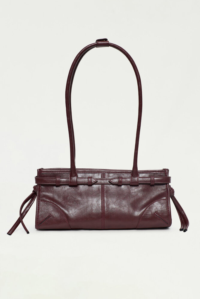 BE BLUE - BORDO VINTAGE KEMERLİ ÇANTA