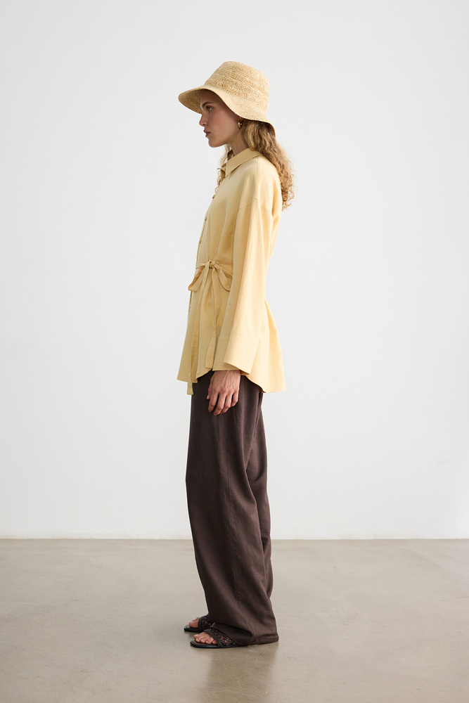 BE BLUE - BUTTER SEDEF DÜĞMELİ PAMUK KETEN GÖMLEK