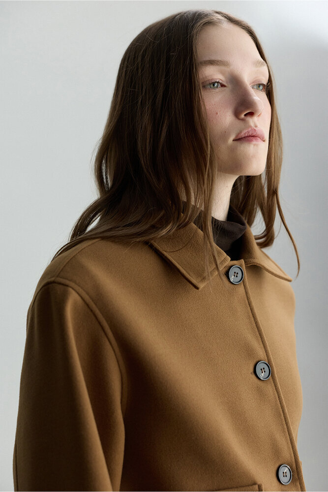 BE BLUE - CAMEL CEP DETAYLI KISA KABAN